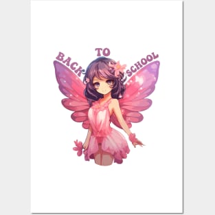 Magical Back to School Pink Fairy Anime Posters and Art